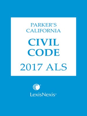 cover image of Parker's California Civil Code ALS